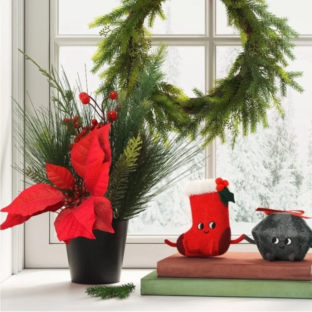 Felt Stocking & Coal Christmas Figurine - NWT Target Wondershop